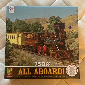 Ceaco ALL ABOARD Steam Engine Train Jigsaw Puzzle 750 Pcs